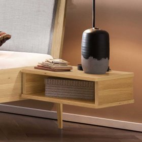 Bett mit Polsterkopfteil Spetro in Grau und Eiche hell – Ansicht 6