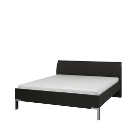 Bett Alde in Braun mit Polsterkopfteil und LED Beleuchtung – Ansicht 1
