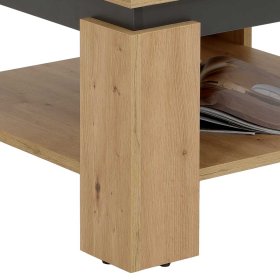 Sofatisch 68x68 cm Pabluna in Wildeichefarben und Anthrazit – Ansicht 4