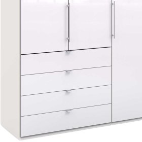 Schlafzimmerschrank Grinzia in Weiß mit acht Schubladen – Ansicht 4