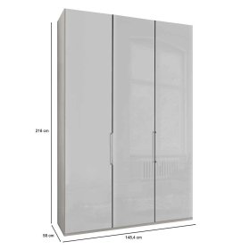 Schlafzimmerschrank Velverana in Weiß glasbeschichtet Made in Germany – Ansicht 11