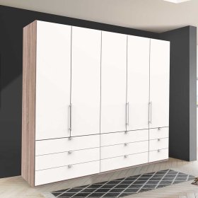 XL Schlafzimmerschrank Lolyana 3 türig mit neun Schubladen – Ansicht 3