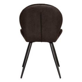 Esszimmerstuhl Mikrofaser Set Chene in Anthrazit & Schwarz 48 cm Sitzhöhe (2er Set) – Ansicht 4