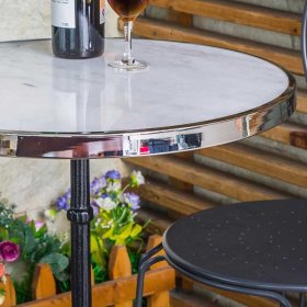 Vintage Beistelltisch Narussa mit weißer Marmorplatte und Gestell aus Gusseisen – Ansicht 5