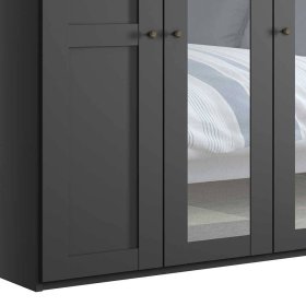 Landhaus Schlafzimmer Bien in Dunkelgrau und Eiche Bianco (vierteilig) – Ansicht 7