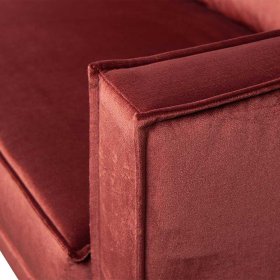 Couch Recamiere Klasvan in Rotbraun Samt im Retrostil – Ansicht 7