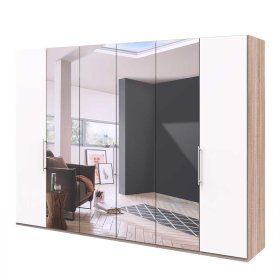 XXL Schlafzimmerkleiderschrank Lolyana mit Falttüren und Spiegel – Ansicht 1