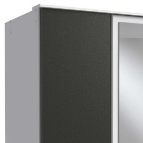 Drehtürenkleiderschrank mit Spiegel Tolofoa in Dunkelgrau und Weiß – Ansicht 3
