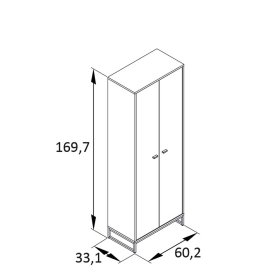 Skandi Design Dielenset Curtus in Schwarz 175 cm hoch (vierteilig) – Ansicht 15