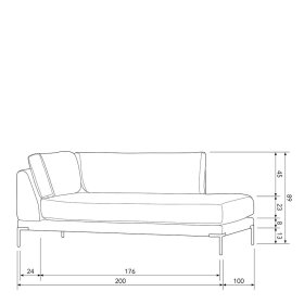 Modul Sofa Chaiselongue Skaceto in Dunkelgrün 200 cm breit – Ansicht 11