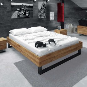 Design Bett Vaneri aus Wildeiche Massivholz ohne Kopfteil – Ansicht 2