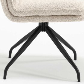 Boucle Esstisch Stühle Mauricios in Cremefarben 51 cm breit – Ansicht 11