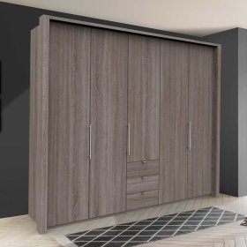 Moderner Kleiderschrank Vasilio 3 türig mit Schubladen – Ansicht 2