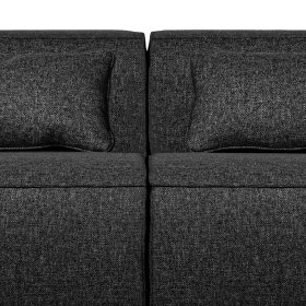 Dreisitzer Couch Vamaica dunkelgrauer Stoffbezug mit Armlehnen – Ansicht 4