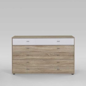 Schubladen Sideboard Elmin in Eiche Sägerau Weiß 140 cm – Ansicht 2