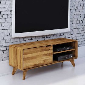 TV Unterschrank Vinial aus Wildeiche massiv geölt 120 cm breit – Ansicht 2
