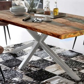 Esszimmertisch Usseaux in Bunt aus Recyclingholz und Metall – Ansicht 4
