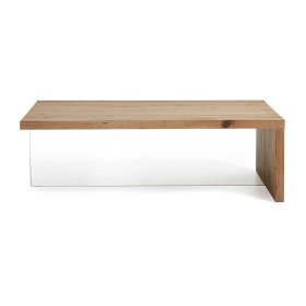 Sofatisch Focsani aus Eiche Massivholz mit Glaswange – Ansicht 2