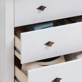 Babykommode Boulogne in Weiß und Grau aus Kiefer teilmassiv – Ansicht 5