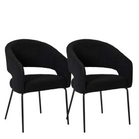 Esszimmerstuhl Office mit Armlehnen aus Boucle (2er Set) – Ansicht 7