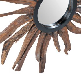Dekorativer Wandspiegel Koropi I aus Suar Massivholz 90 cm breit – Ansicht 4