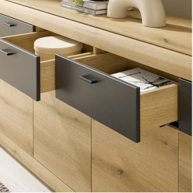 Sideboard Badehma in Dunkelgrau und Eichefarben – Ansicht 6