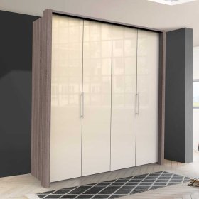 Moderner Kleiderschrank Licox mit Falttüren glasbeschichtet – Ansicht 2