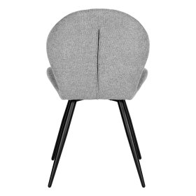 Polsterstuhl Esszimmer Set Barero in Grau und Schwarz mit Struktur Webstoff (2er Set) – Ansicht 4