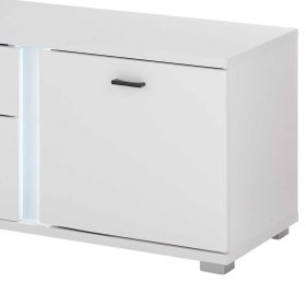 TV Wohnwand modern Constantin in Weiß mit LED Beleuchtung (dreiteilig) – Ansicht 13