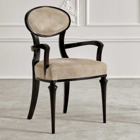 Esszimmerarmlehnstuhl Merlan in italienischem Design - Beige und Dunkelbraun – Ansicht 2