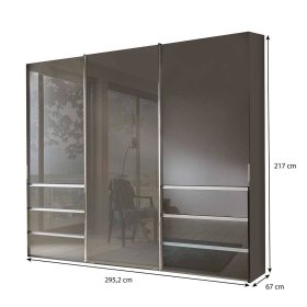 Brauner Schiebetürenschrank Vyrana in modernem Design 3 türig – Ansicht 10