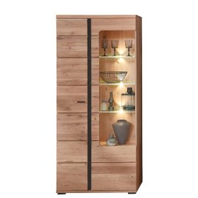 Wohnzimmervitrinenschrank Sebetino mit LED Beleuchtung 90 cm breit – Ansicht 1