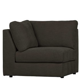 Sofa Modul Eckelement Trois in Anthrazit Rücken echt bezogen – Ansicht 2