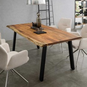 Tisch Esszimmer Ziaru aus Akazie Massivholz mit natürlicher Baumkante – Ansicht 6
