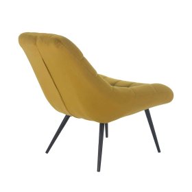 Retro Sessel Octna in Ocker Samt mit 50 cm Sitzhöhe – Ansicht 6