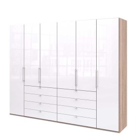 Panorama Schlafzimmerkleiderschrank Andryas 4 türig mit Schubladen – Ansicht 1