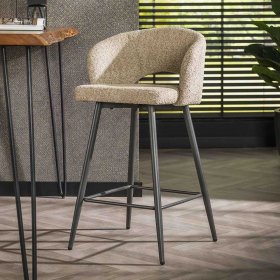 Barhocker Udessan mit Armlehnen und Vierfußgestell aus Metall (2er Set) – Ansicht 2