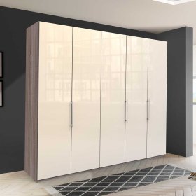Großer Schlafzimmerkleiderschrank Pravoria 3 türig glasbeschichtet – Ansicht 3