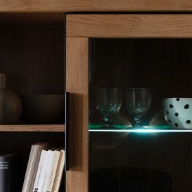 Highboard Jayva in Wildeichefarben teilmassiv – Ansicht 9