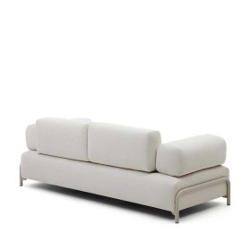 Beige Wohnzimmercouch Vivo aus Chenillegewebe mit Armlehnen – Ansicht 4