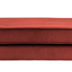 Polsterhocker Klasvan in Rotbraun Samt im Retro Design – Ansicht 4