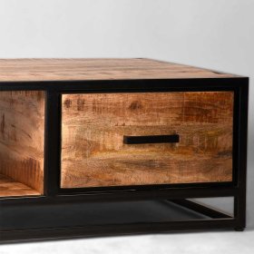 Industry Couchtisch Sulcias aus Mangobaum Massivholz und Metall – Ansicht 5