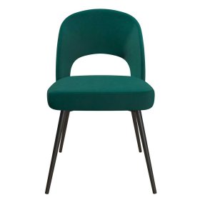 Esstischstuhl Lowell im Retrostil aus Samt und Metall – Ansicht 4