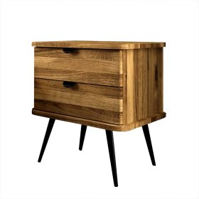 Nachttisch Kommode Clantica aus Wildeiche Massivholz 57 cm hoch – Ansicht 1