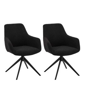 Esszimmerarmlehnstuhl Venditora in Schwarz um 360 Grad drehbar (2er Set) – Ansicht 5