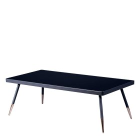 Schwarzer Salontisch Turazau aus Metall und Sicherheitsglas – Ansicht 1