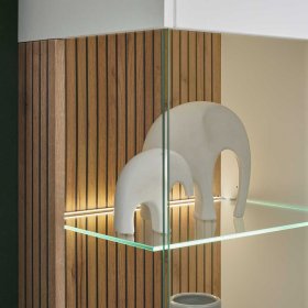 Highboard Vitrine Saladd in Weiß und Wildeichefarben – Ansicht 7