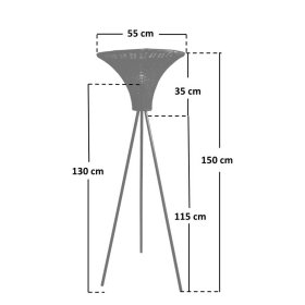 Skandi Design Stehlampe Split aus Seegras und Metall – Ansicht 6