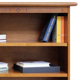 Breites Buchregal Cadruna in Nussbaumfarben im klassischen Stil – Ansicht 4