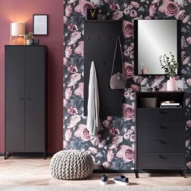 Skandi Design Dielenset Curtus in Schwarz 175 cm hoch (vierteilig) – Ansicht 1